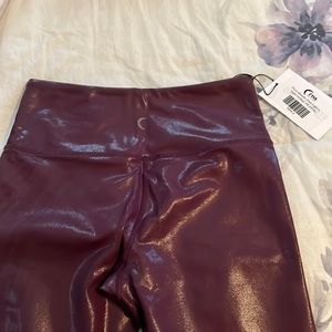 Brand New Zyia Plum Metallic plus light n tight high rise 7/8